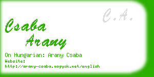 csaba arany business card